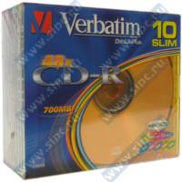  CD-R 700Mb Verbatim DL+ 48/52x Slim color (10 )