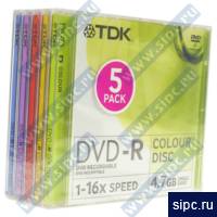  DVD-R 4,7Gb TDK 16x Jewel ( 5 )