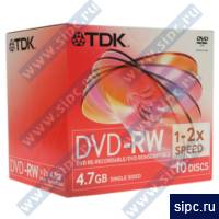  DVD-RW 4,7Gb TDK 2x Jewel (10 )